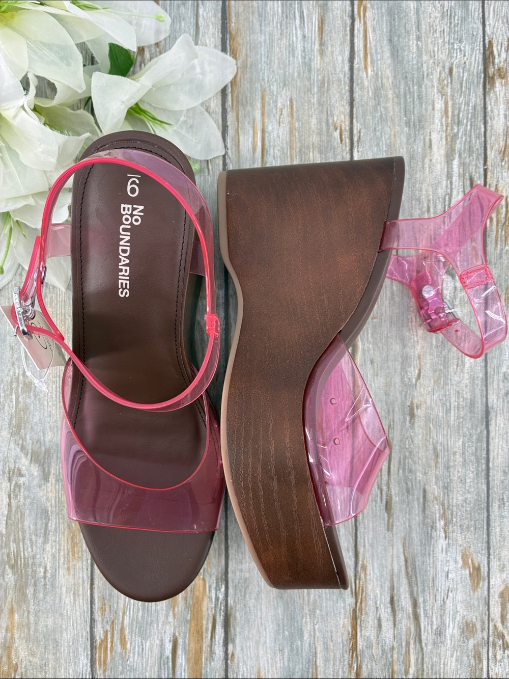 Women’s Lucite Platform Sandals Shoes Size 9 - Picture 2 of 12